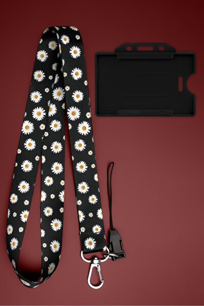 Apptakı Papatya Boyun İpi Boyun Askı İpi Boyun Askısı ve Kartlık - ASS0238