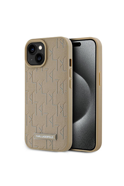 Karl Lagerfeld iPhone 15 Magsafe Uyumlu KL Scribe Hot Stamp Kılıf