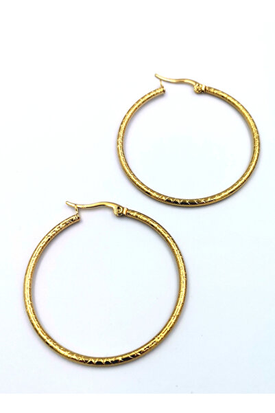 Monalisa Home Steel Gold Color Hoop Earring Diameter 4 cm