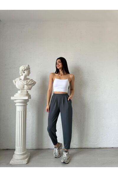 Bade Butik Anthracite Liza Shalwar Trousers with Pockets