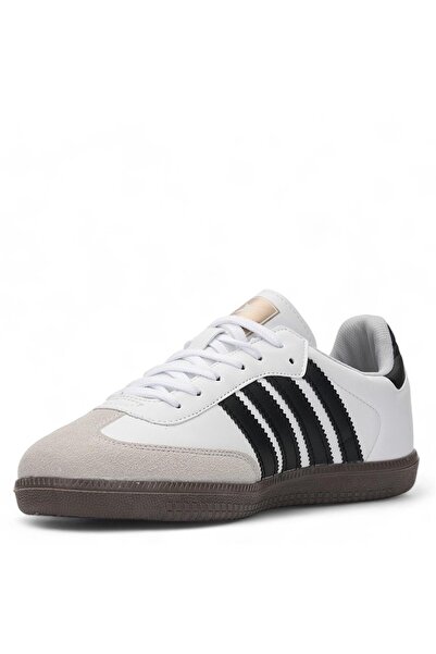 Veron Unisex 40-44 Beyaz Siyah Mükemmel Kalıp Kaymaz Taban Sneaker