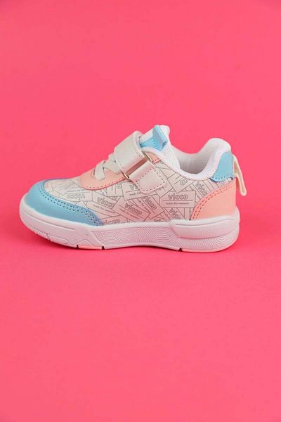 Vicco Size 20-25 Girl's White-Powder Color Ling Sports Shoes