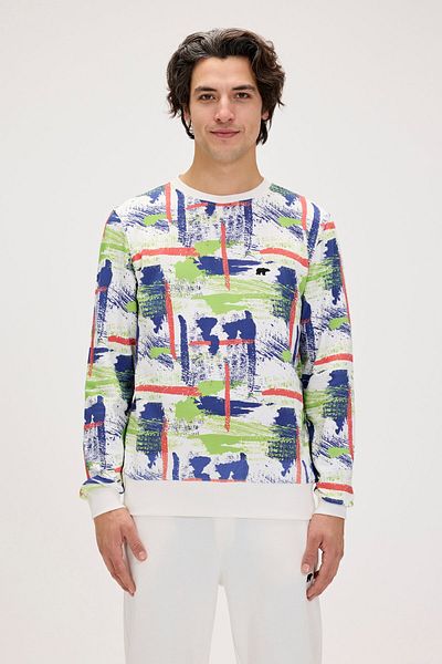 Bad Bear Erkek Sweatshirt Beyaz 24.02.12.017 Flame Crewneck