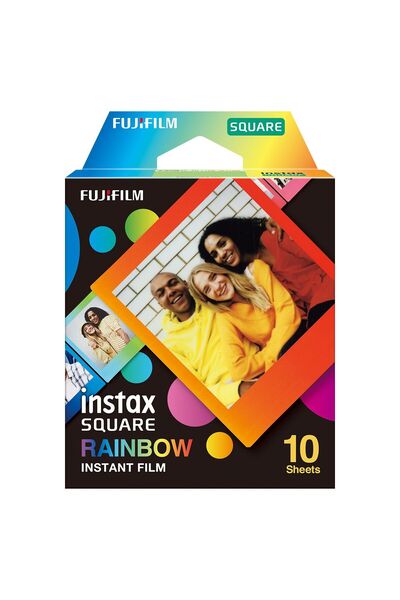 Fujifilm Instax Square Rainbow - مجموعة أفلام مخصصة مربعة مكونة من 10 قطع