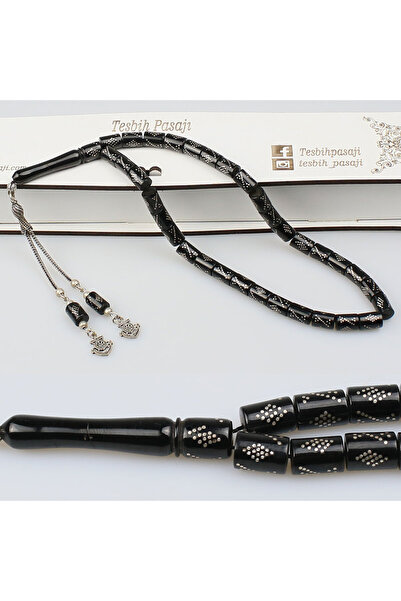 tesbihpasaji Gümüş İşleme Kesme Taneli Orijinal Erzurum Oltu Taşı Tesbih (7 x...