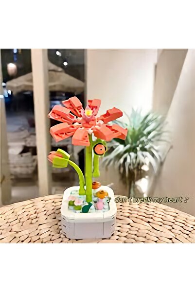 MJ TOYS Çiçek Buketi Hediyelik Mini bloklar Çiçek Buketi Vazo Yapı Seti