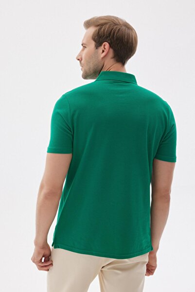 odelon Men's Light Green Regular Fit Polo Collar T-Shirt