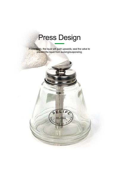 MBL 150ml Glass Thinner Liquid Bottle with Lid Liquid Spillproof Pump Oil Pot