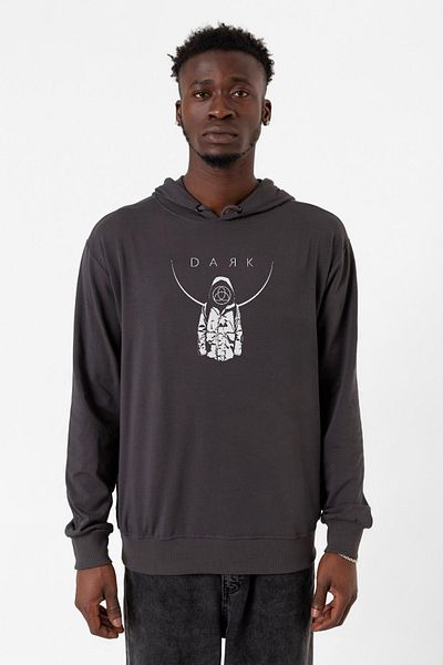 Tshirthane Ανδρικό κουκούλα 2ip Dark Mono Smoked