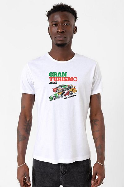 Tshirthane Ανδρικό μπλουζάκι Gran Turismo Jaccs Accord White Cycling