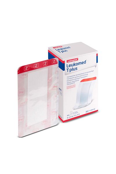 BSN Leukomed T Plus غطاء جرح شفاف مع وسادة 8 سم × 15 سم 50 قطعة