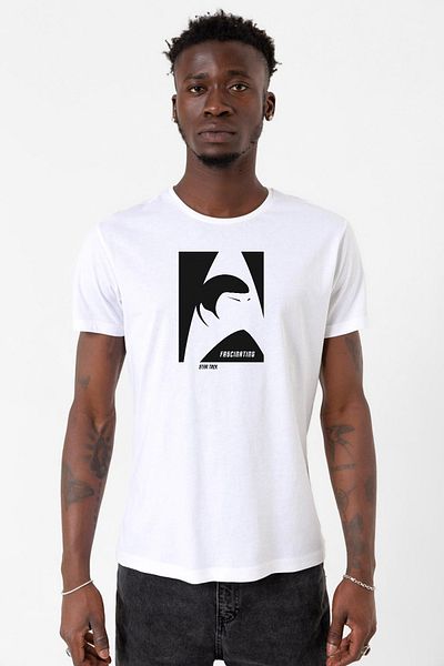 Tshirthane Star Trek Spock Εντυπωσιακό λευκό ανδρικό μπλουζάκι ποδηλασίας