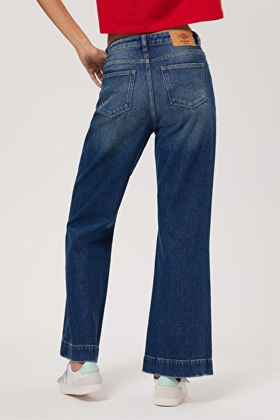 Lee Cooper Sandy High Waist Regular Fit Straight Leg Blue Women's Jeans