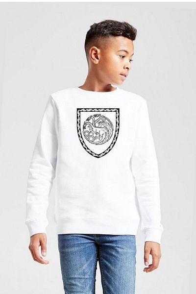 Tshirthane Φούτερ House Of The Dragon Targaryen Λευκό Παιδικό 2ip