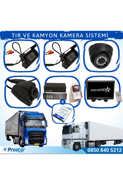 Navistar Tır Ve Kamyonlar Için Uzaktan Izlemeli 4 Kameralı 320 Gb Harddisk Ka...