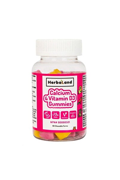 Herbaland 60 قرصًا فيتامين د3 وكالوم ستايل للأطفال