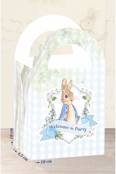 neşeli günlerim Geantă tematică Peter Rabbit Rabbit 18x10 cm *Pachet de 8