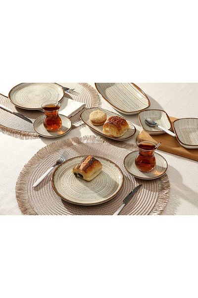 Porland Hypnosis Beige 30 Piece Breakfast Set for 6 People