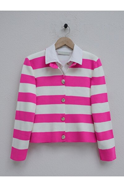 HİJABAYA Κοντή ζακέτα με μεταλλικά κουμπιά Ringelli