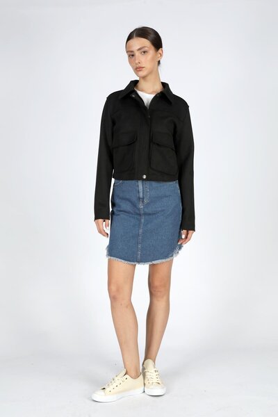 Lee Cooper Поема Дамско палто от нубук, черно