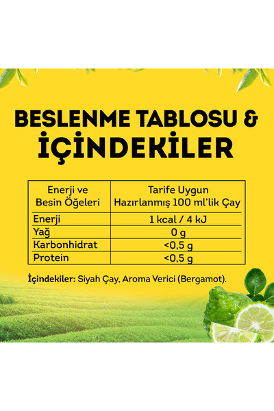 Lipton Doğu Karadeniz Bergamot Aromalı Demlik Poşet Çay 100lü + 20 Adet Hediye