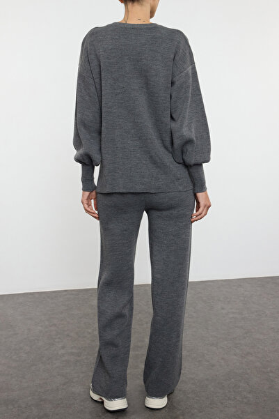 Trendyol Collection Wide Fit Anthracite Basic Knitwear Set - Tedaw25Au00004
