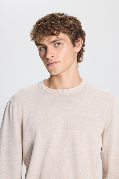 ALTINYILDIZ CLASSICS Pulover pentru bărbați, bej melange, cu croială obișnuită, cu croiala normală, tricotaje