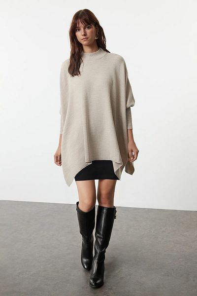 Trendyol Collection Pulover din tricotaje din piatră cu guler vertical - TWOAW25KZ00336