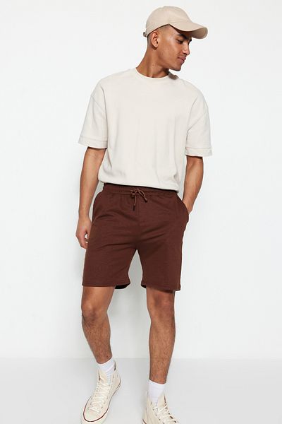 Trendyol Collection Barna és kő sima szabású 2 részes rövidnadrág csomag - TMNSS21SR0095