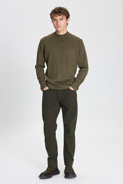AC&Co / Altınyıldız Classics Khaki Men's Knitwear Sweater - Standard Fit, Half Turtleneck, Non-Pilling