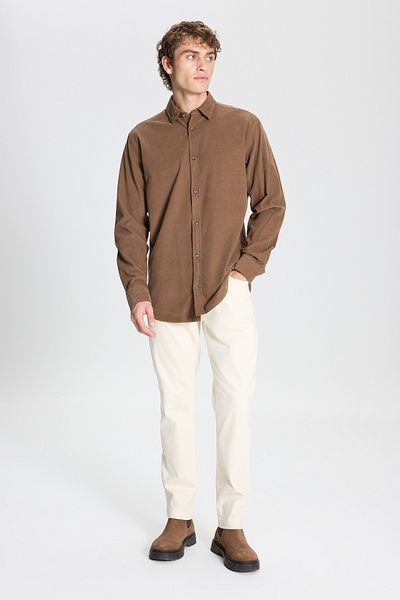 ALTINYILDIZ CLASSICS Ανδρικό μπλουζάκι Mink Comfort Fit Relaxed Cut κρυφό γιακά με κουμπιά 100% βαμβακερό πουκάμισο