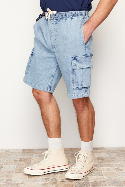 Trendyol Collection Modrý střih Regular Fit – Jeans Jeans s kapsou a elastickým pasem Tmnss24sr00012