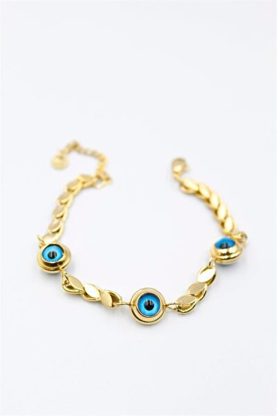 MENESSA سوار عين الشر مع سلسلة الشعير - ذهبي