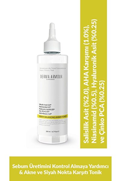 derma armour Amber Akne ve Siyah Nokta Karşıtı Tonik (%2 Salisilik Asit ve %1...