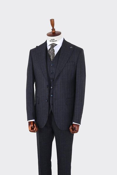 Kadir Büyükkaya Men's Slim Fit Vest Suit - Modern Fit, Four Seasons - Kav1071W