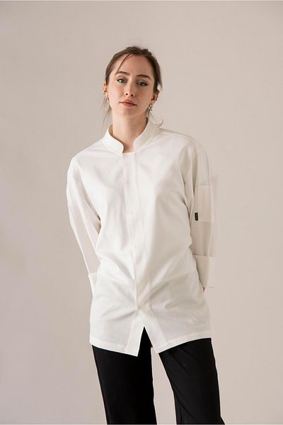 APP-RON White Linen Chef Jacket - C-20 Soft Linen