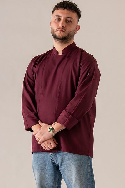 APP-RON C-01 سترة الشيف الكلاسيكية باللون العنابي