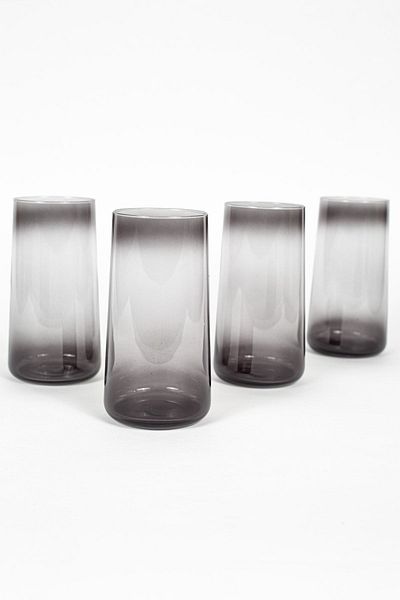 Rakle Shadow 4-piece Smoked Soft Drink Glass Set - 540 Cc