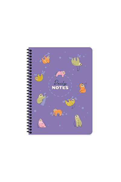KESKİN COLOR Kareli Spiralli Sert Karton Kapak Sevimli Hayvanlar Mor 17*24 10...