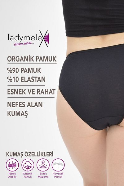 LadyMelex Chiloți supradimensionați cu talie înaltă - Pachet de 3 (XL-2XL-3XL) Bumbac, țesătură moale și elastică