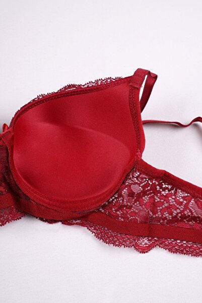 EMINNA Burgundy Colored Padded Underwear Set