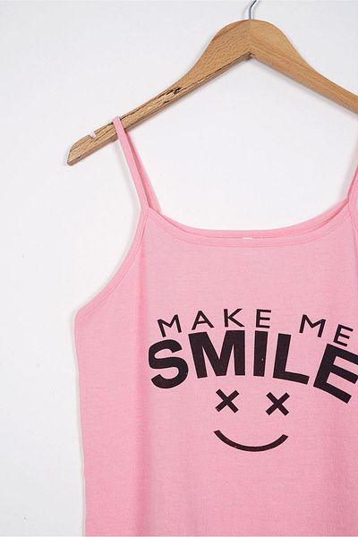 EMINNA Γυναικείο Σετ Πυτζάμα Σορτς Seker Pink Rope Strap