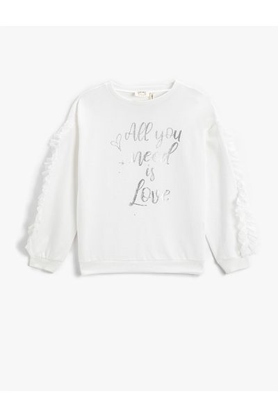 Koton Mikina s volánkovým potiskem Crew Neck Cotton