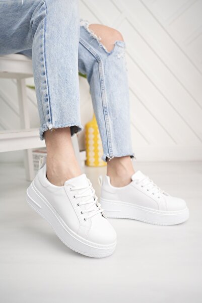 RİVOLİ Zerenyus حذاء رياضي أبيض عالي النعل - Yldz006