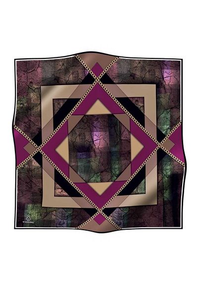 Vissona Tivil Silk Scarf - 14239-0026-0001 Plum Black