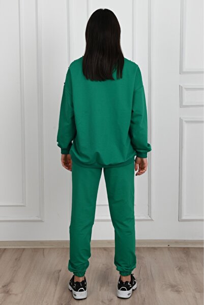 Koza Butik Κείμενο εμπριμέ γυναικεία αθλητική φόρμα - Staple Detailed 3647-23