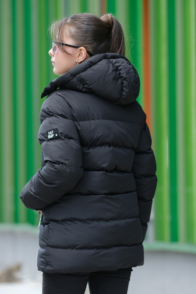 Pina Kids Dívčí tlustá dlouhá bunda s kapucí Km.Yy31