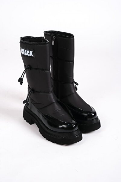 Zerenyus Γυναικείες μπότες χιονιού από ύφασμα αλεξίπτωτου ανθεκτικές στο νερό και το κρύο με ελαστικό φερμουάρ