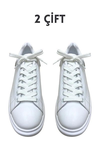 Zerenyus High Quality 110 Cm Sports Shoes - Original Sneakers, 2 Pairs of Laces, White