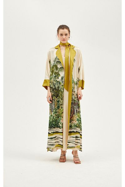 Pilea Jacquard Moorea Long Dressing Gown Set